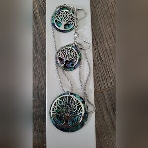 Silver and Blue Tree of Life Necklace